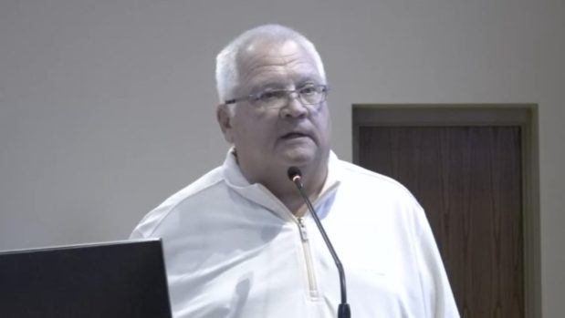 Bill Brown speaks out against the Oceans of Soul Jazz Festival during a Fort Lauderdale City Commission meeting on Tuesday, Jan. 7, 2025. (City of Fort Lauderdale/Courtesy)