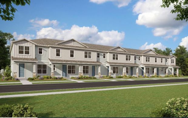 Dream Finders is working on project called Hamlin Ridge, which will include 96 rear-loaded townhomes. (Rendering from Dream Finders Homes)