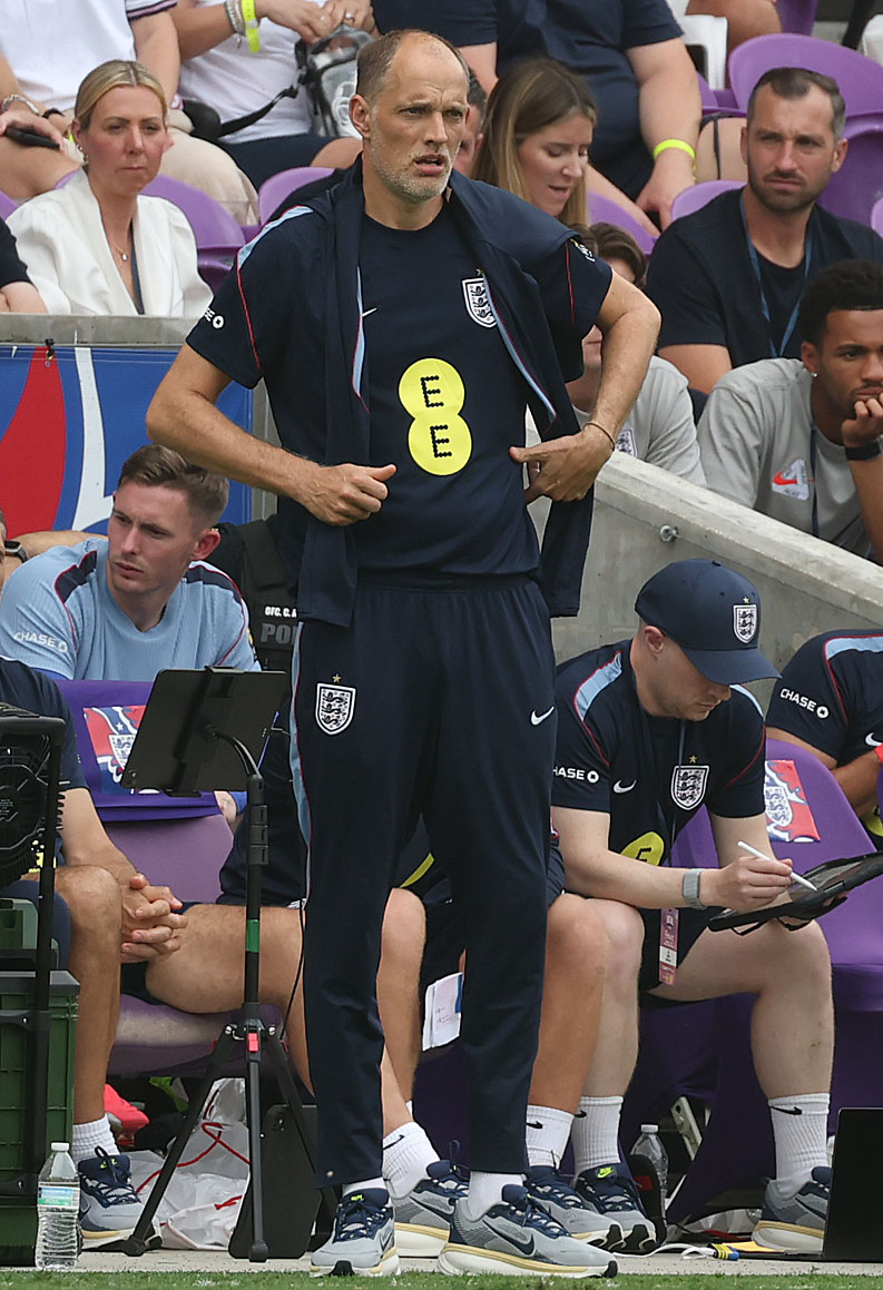 England coach Thomas Tuchel is pictured during the England versus...