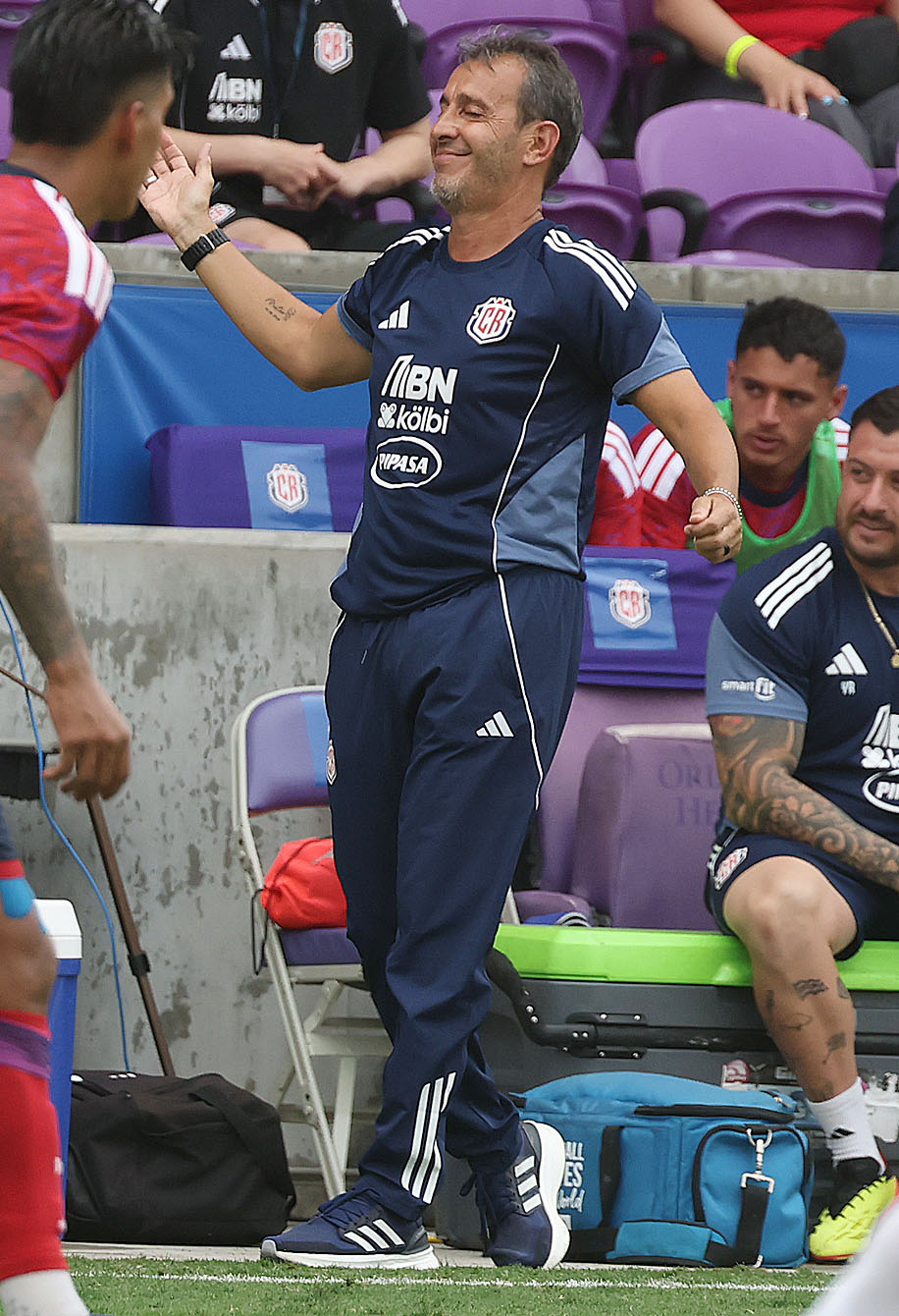 Costa Rica coach Fernando Batista is pictured during the England...