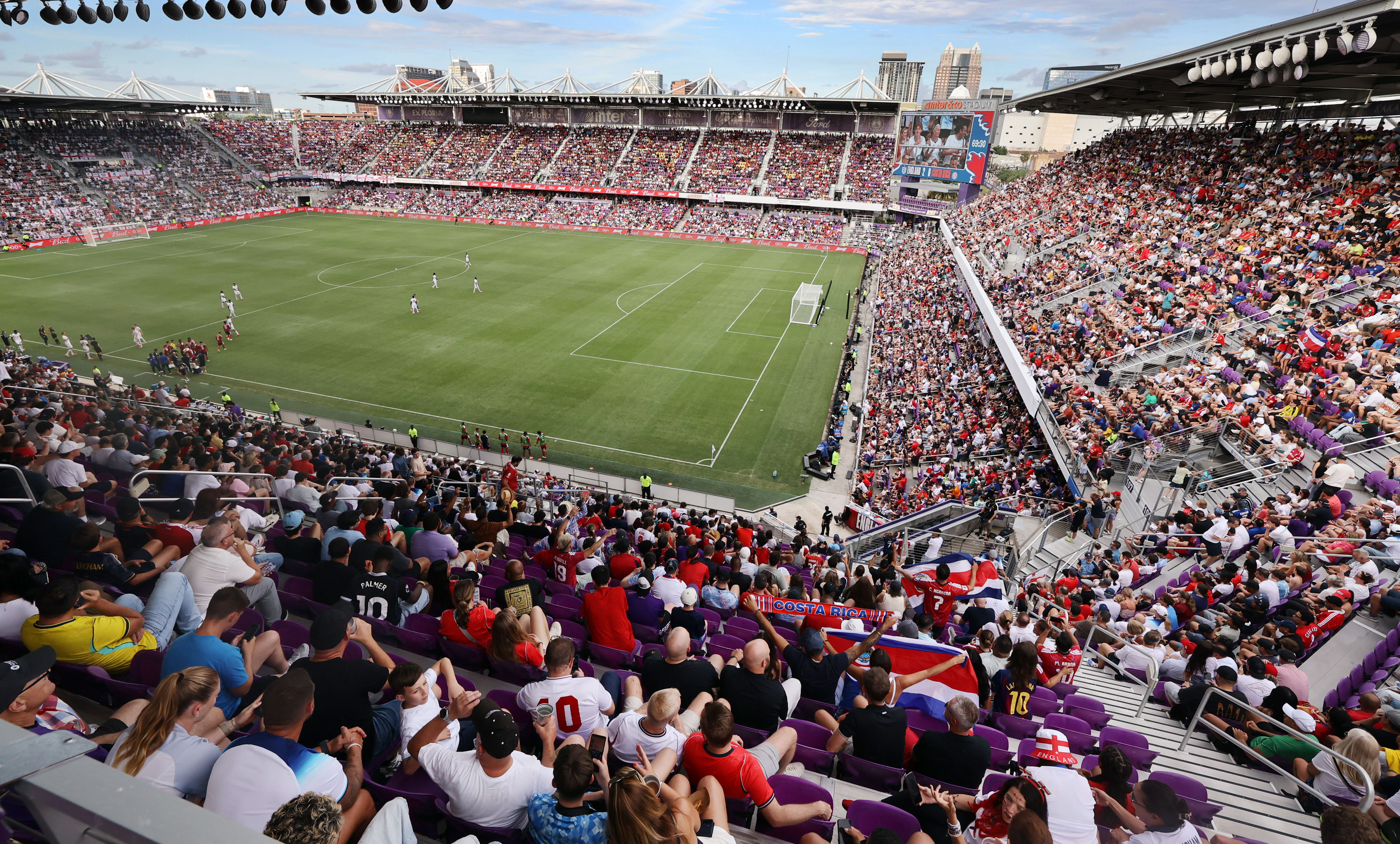More than 20,000 fans pack the stadium during the England...
