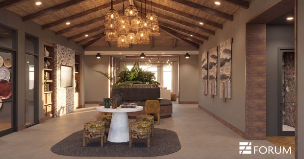 The clubhouse proposed for West Nona Village includes nearly 7,000 square feet of recreation space. (Courtesy Forum Architecture)