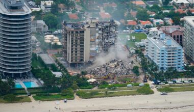 Rescue personnel worked in the rubble at the Champlain Towers South Condo on June 25, 2021, in Surfside, Fla., near Miami.