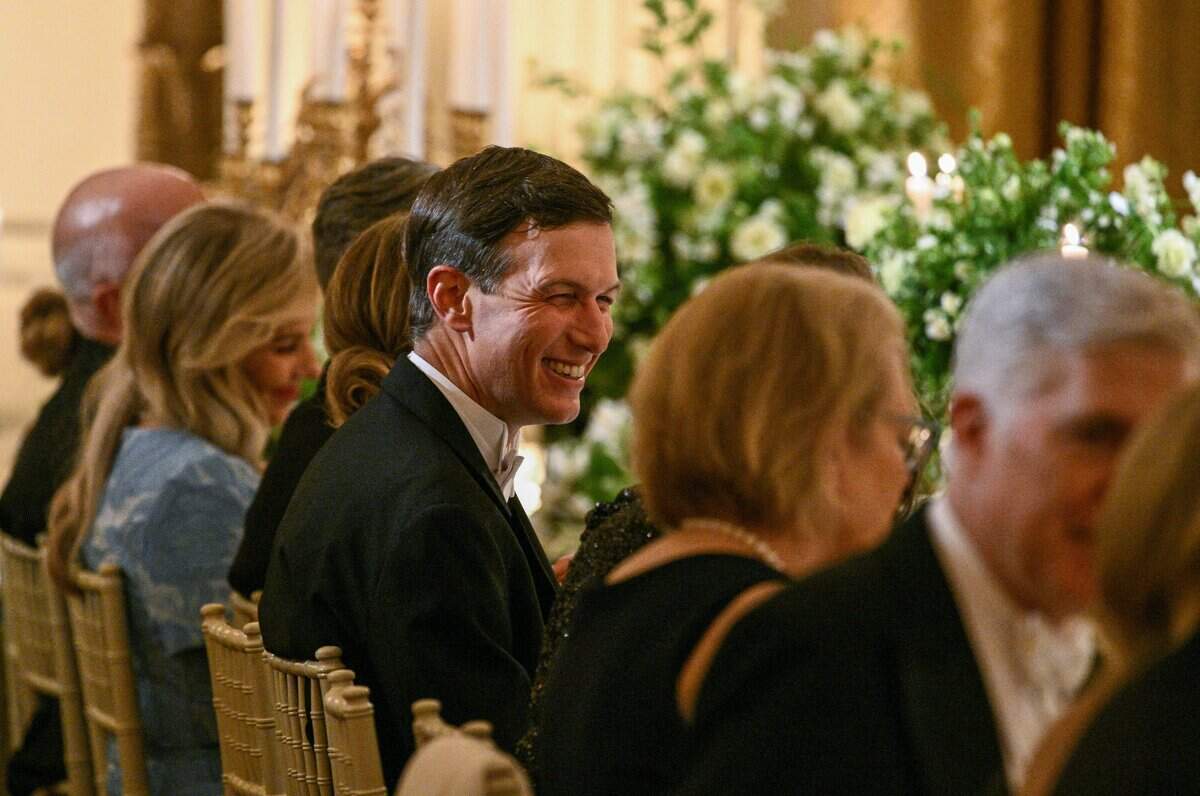 US President Donald Trump's son-in-law Jared Kushner attends a State Dinner to honor Britain's King Charles III and Queen Camilla in the East Room of the White House in Washington, DC, on April 28, 2026. (Photo by Brendan SMIALOWSKI / AFP via Getty Images)