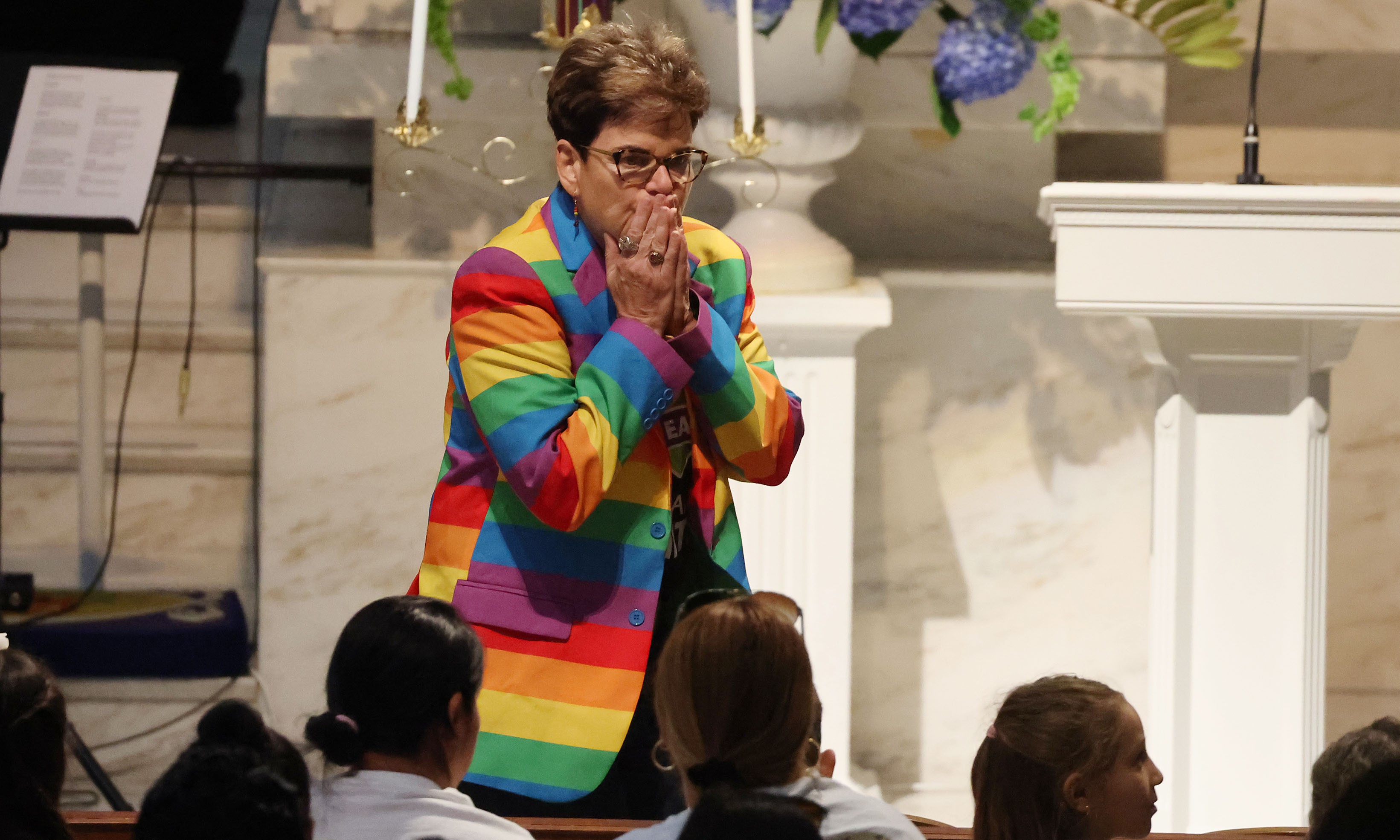 Orlando City Commissioner Patty Sheehan reacts during the 2026 Pulse...