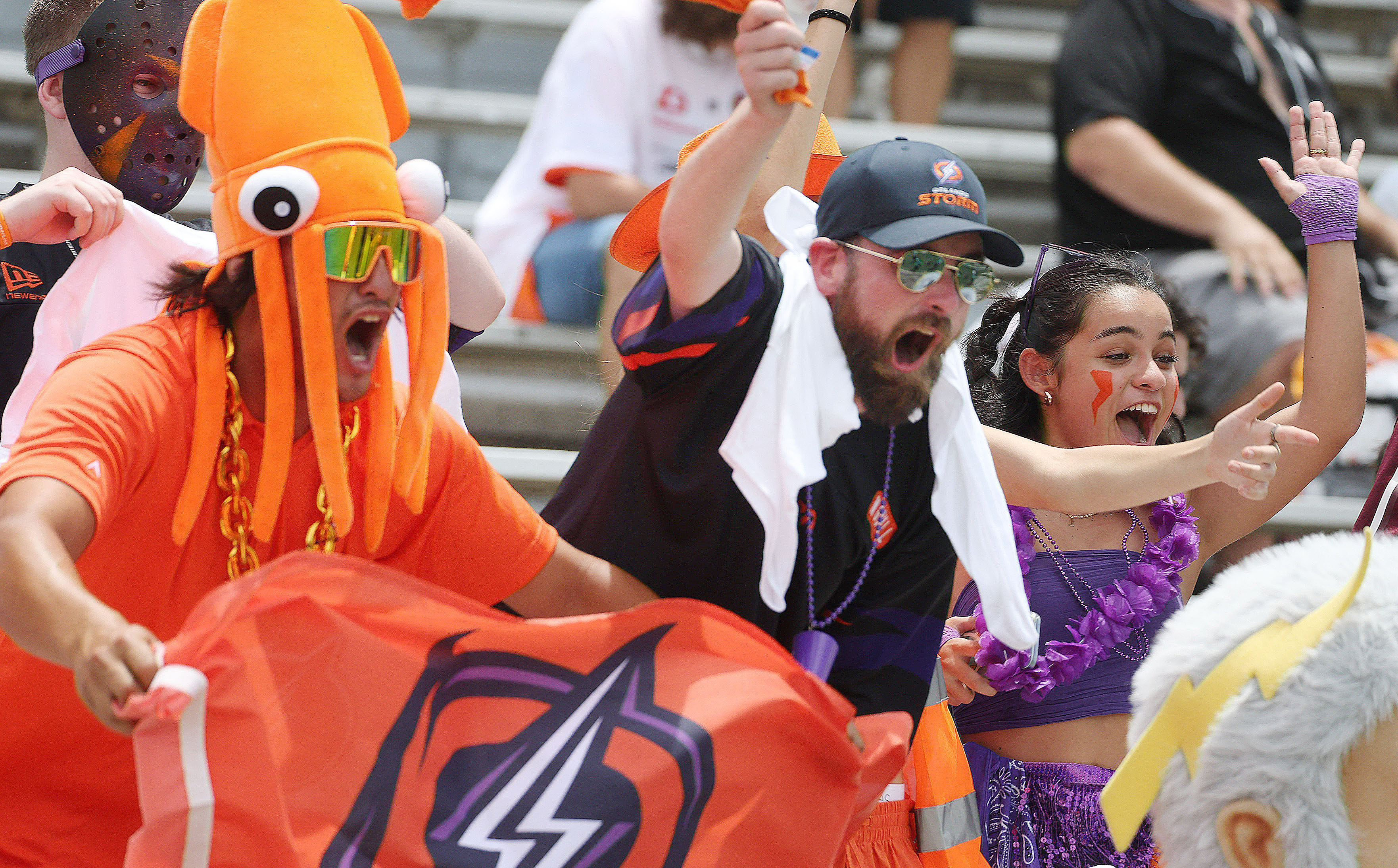 Storm fans cheer during the Orlando Storm versus the DC...