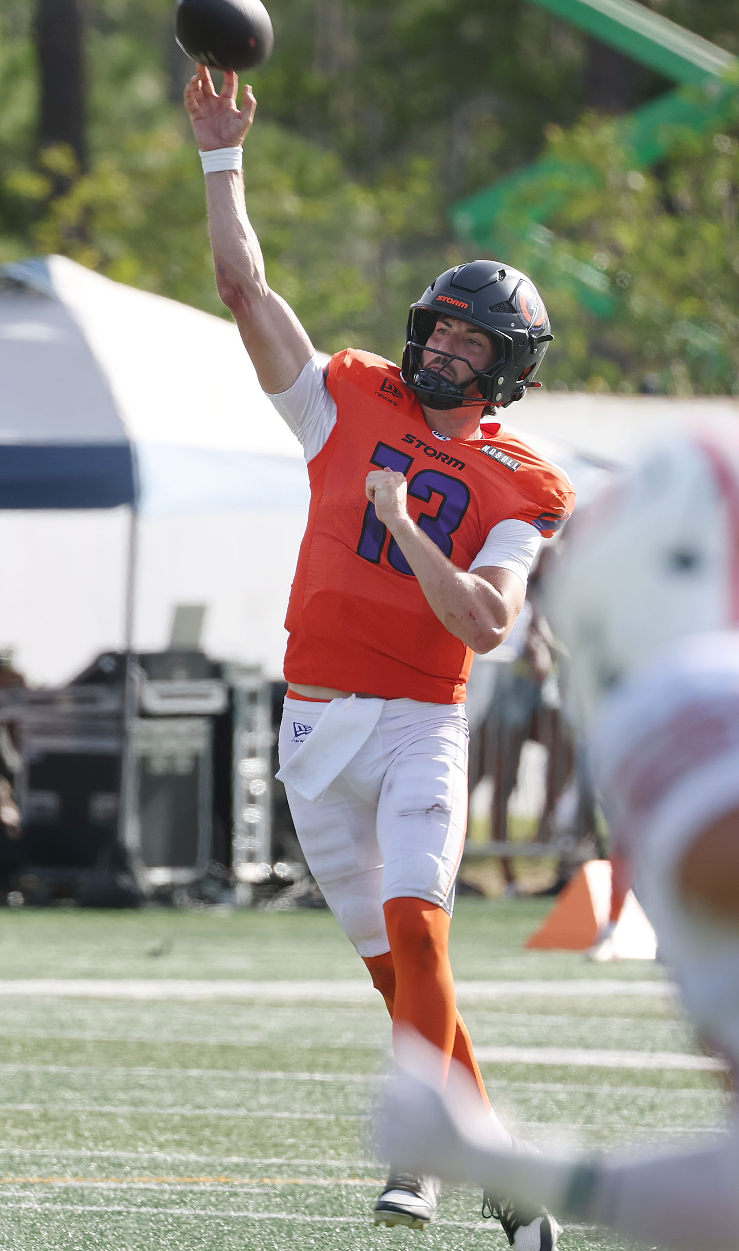 Storm quarterback Jack Plummer throws during the Orlando Storm versus...