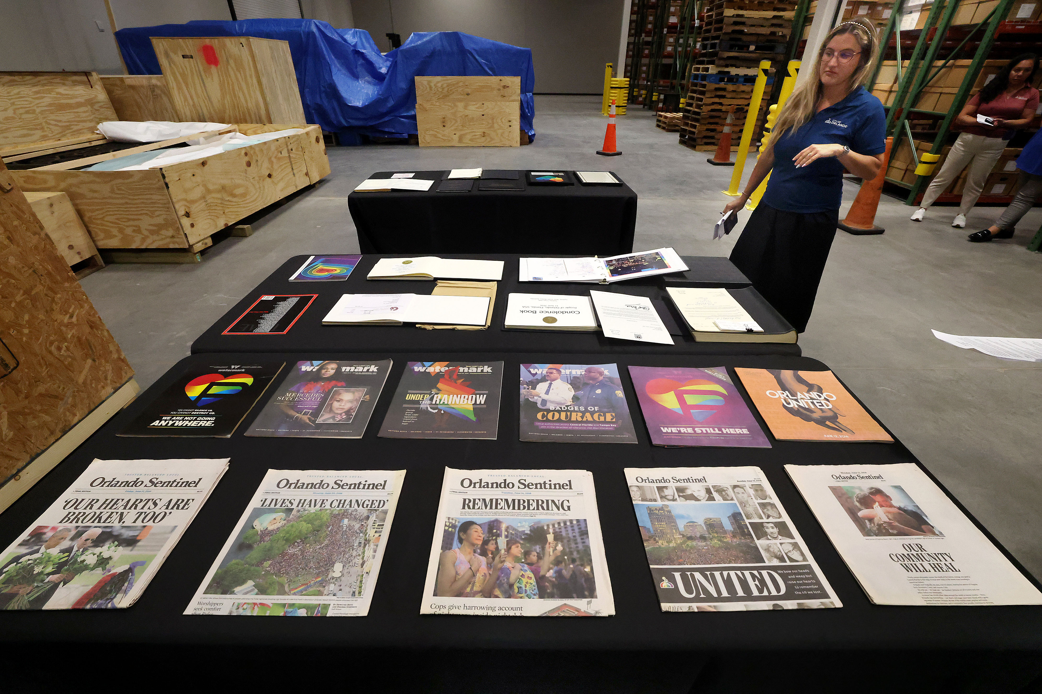 Orlalndo Sentinel editions and other publications are among artifacts and...