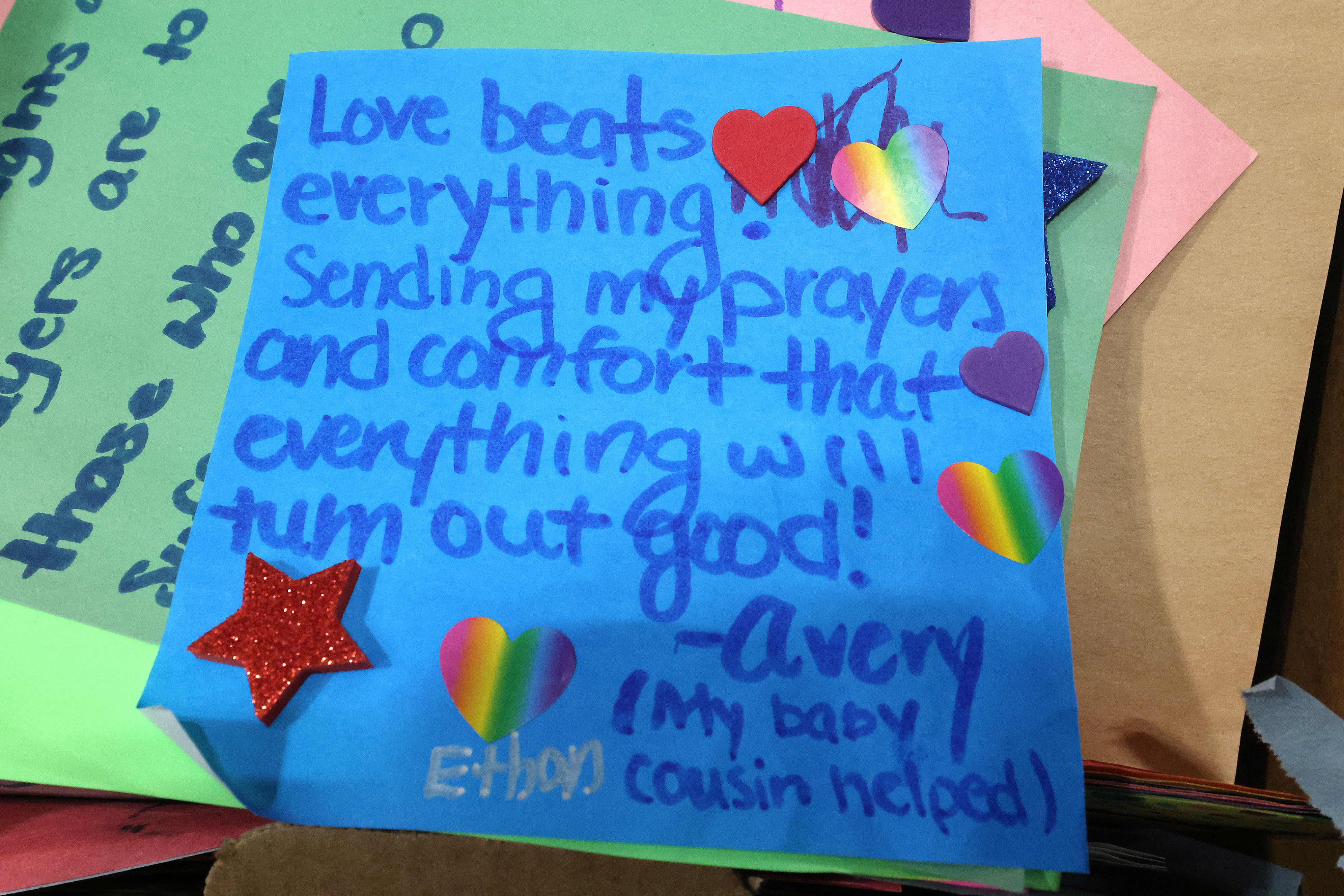 Handwritten messages are among artifacts and items collected after the...