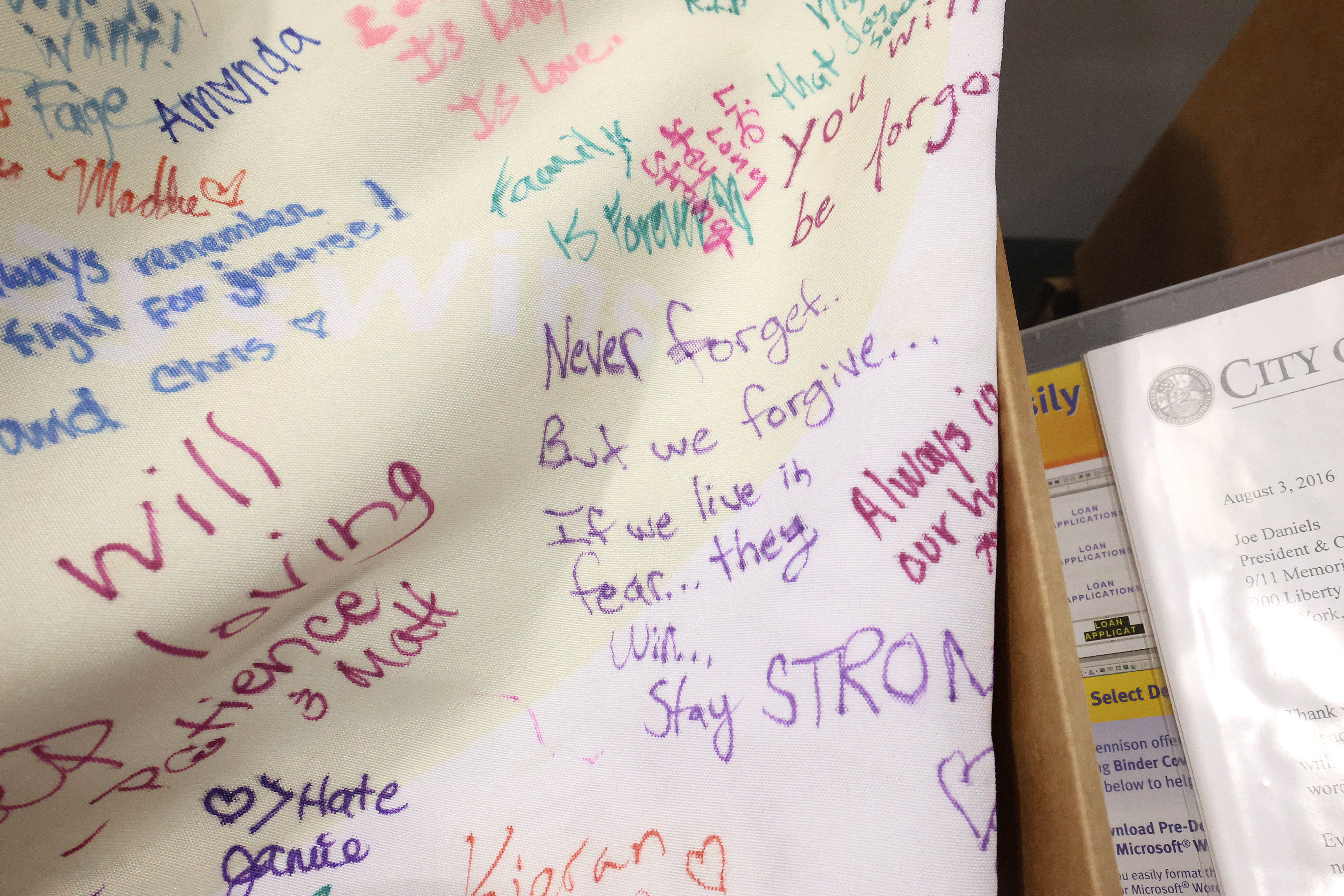 Handwritten messages are among artifacts and items collected after the...