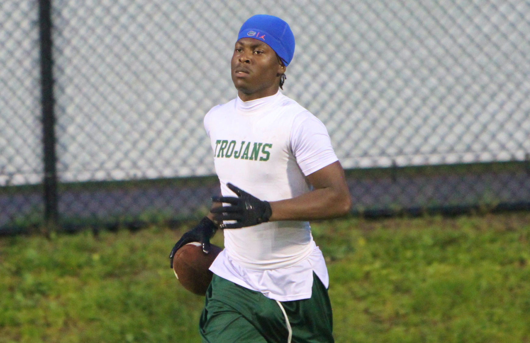 Evans senior receiver Damir Williams at the UCF 7on7 Tournament,...