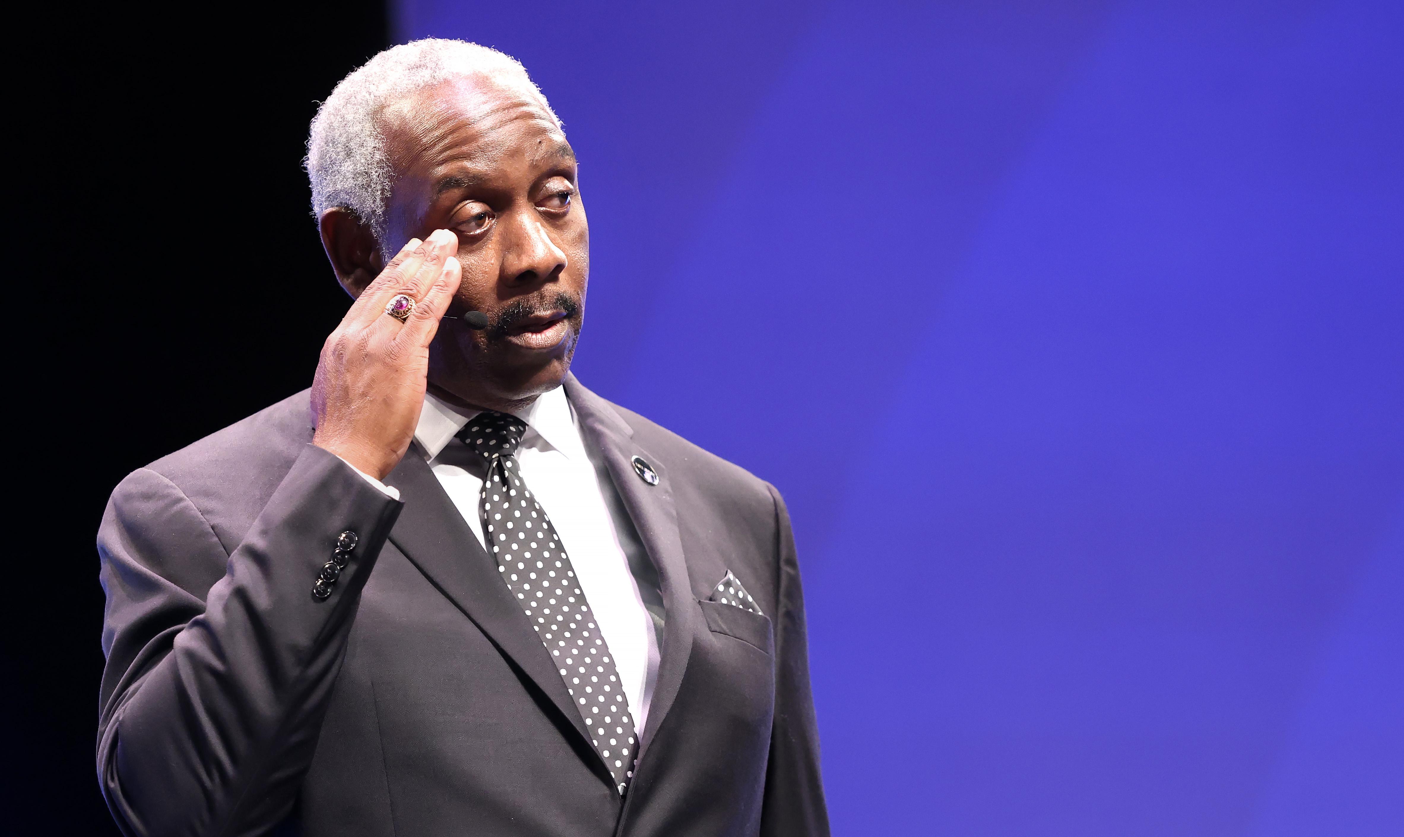 Orange County Mayor Jerry Demings salutes the audience at the...
