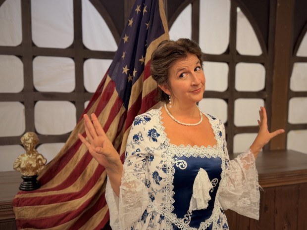 Hannah McGinley Lemasters plays the first lady of the title in New Generation Theatrical's "Dolly. F***ing. Madison." (Courtesy New Generation Theatrical)