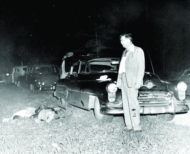 Two black men were shot by the Lake County sheriff on their way to a pretrial hearing for raping a white woman more than 70 years ago. Members of the Groveland Four, they were exonerated in 2021. (State Archives of Florida via The New York Times)