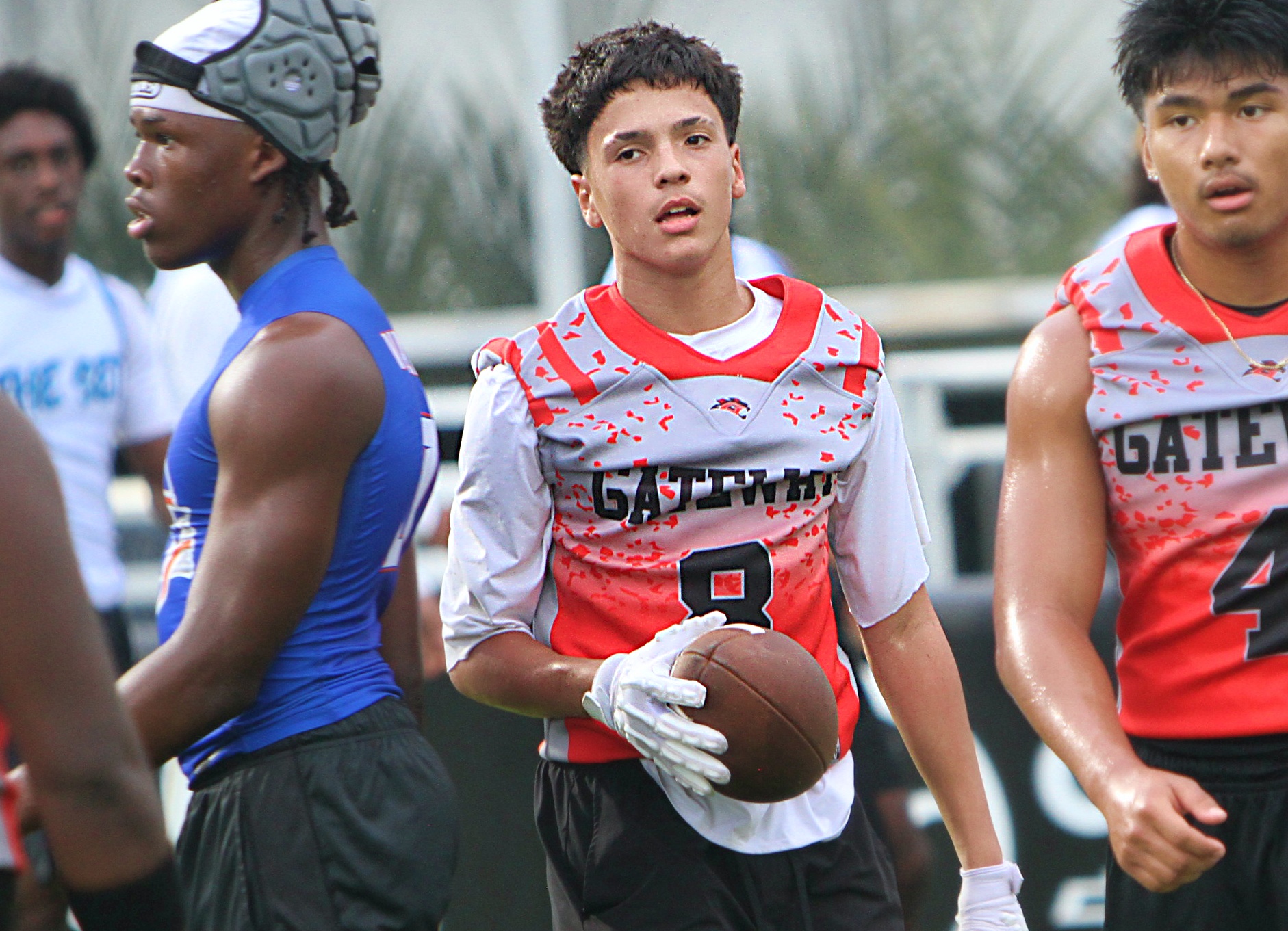 Kissimmee Gateway junior receiver Jesan Hernandez at the UCF 7on7...