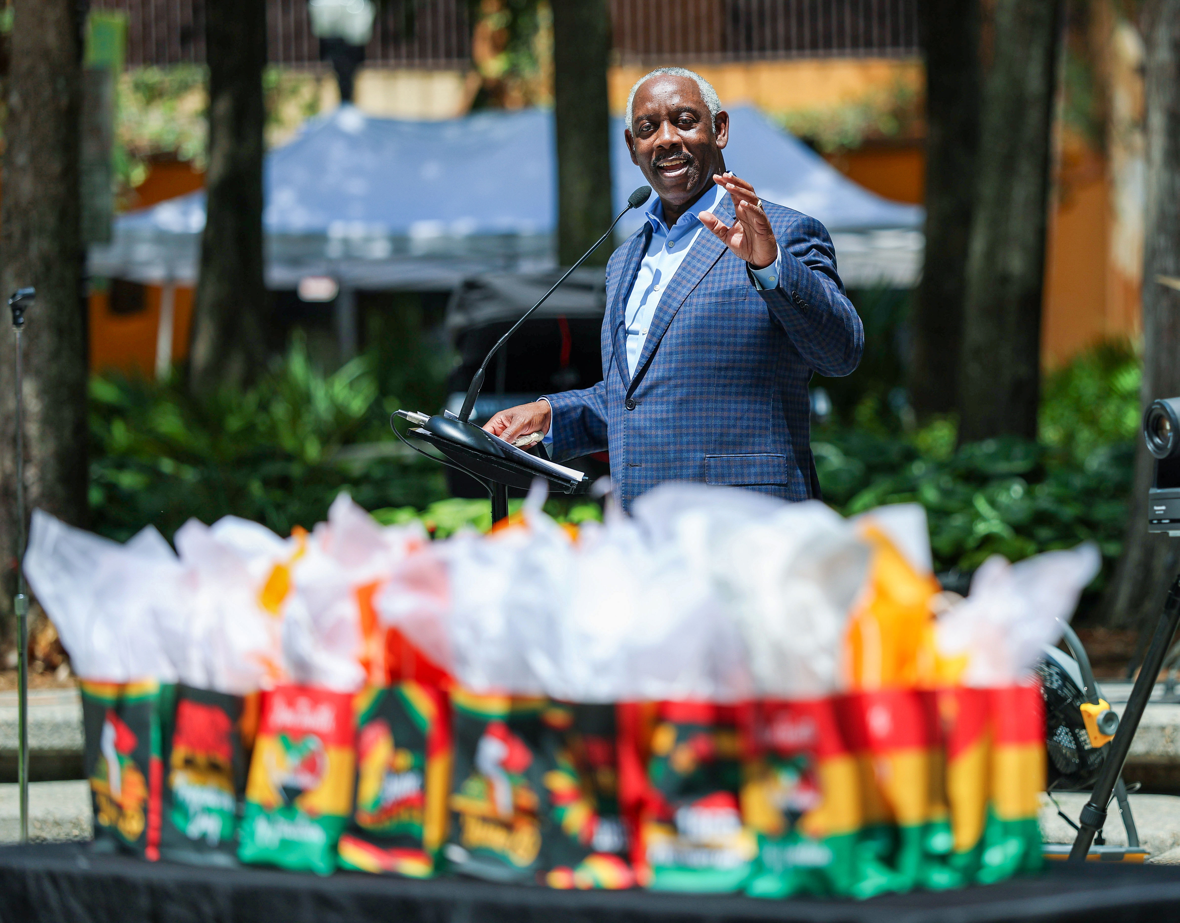 JUNETEENTH CELEBRATION KICKOFF â Orange County Mayor Jerry Demings delivers...