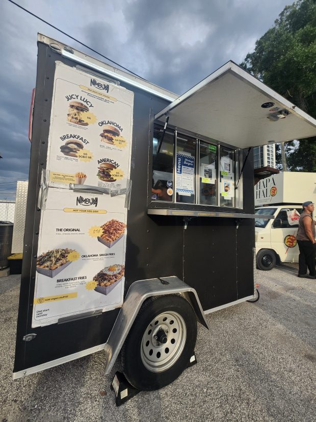 Diet? Never heard of her. The Nimbuya truck offers up decadent burgers, fries and sauces at Tasty Takeover in Orlando's Milk District neighborhood. (Amy Drew Thompson/Orlando Sentinel)