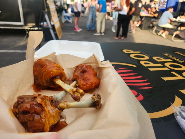 Meaty chicken lollipops from The Lollipop Coop food truck at Tasty Takeover, the Milk District's weekly Tuesday event. (Amy Drew Thompson/Orlando Sentinel)