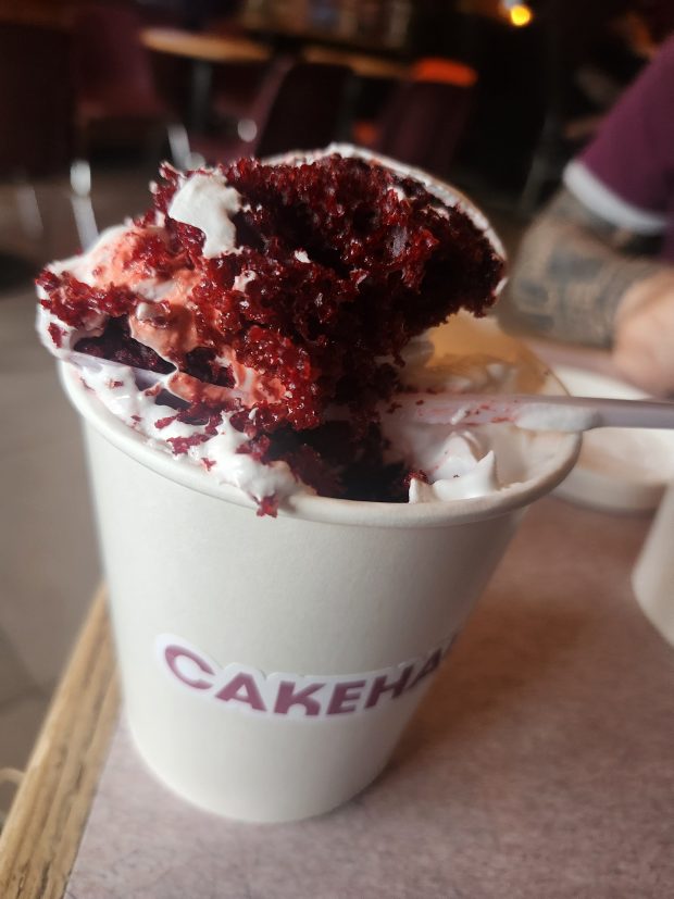 Whipped wonder, aka suspiro, is layered in between the cake in each Cakehaus dessert. And there are so many flavors... I want to try them all. (Amy Drew Thompson/Orlando Sentinel)