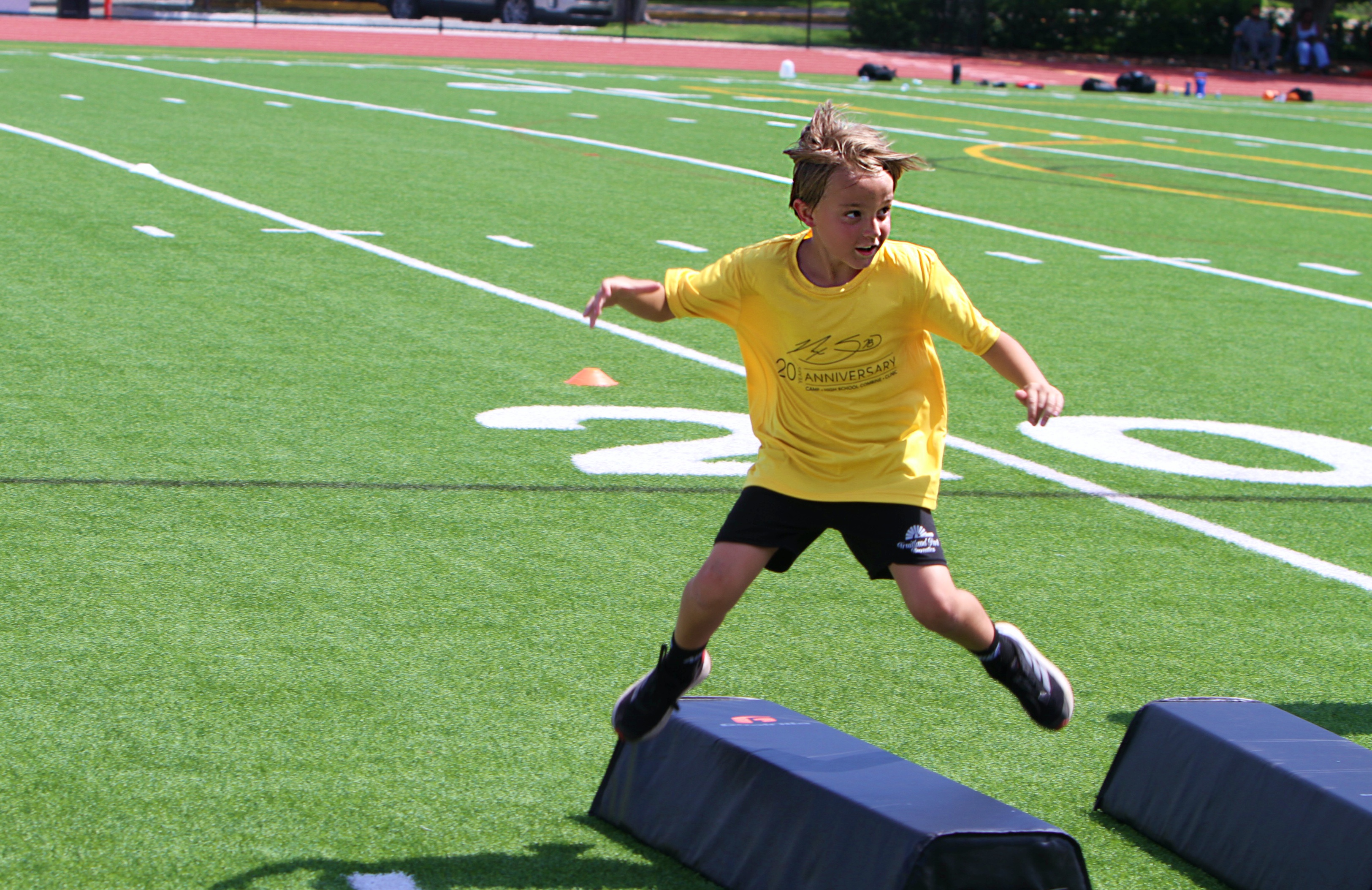 Youngsters go through drills at the 20th Annual Max Starks...