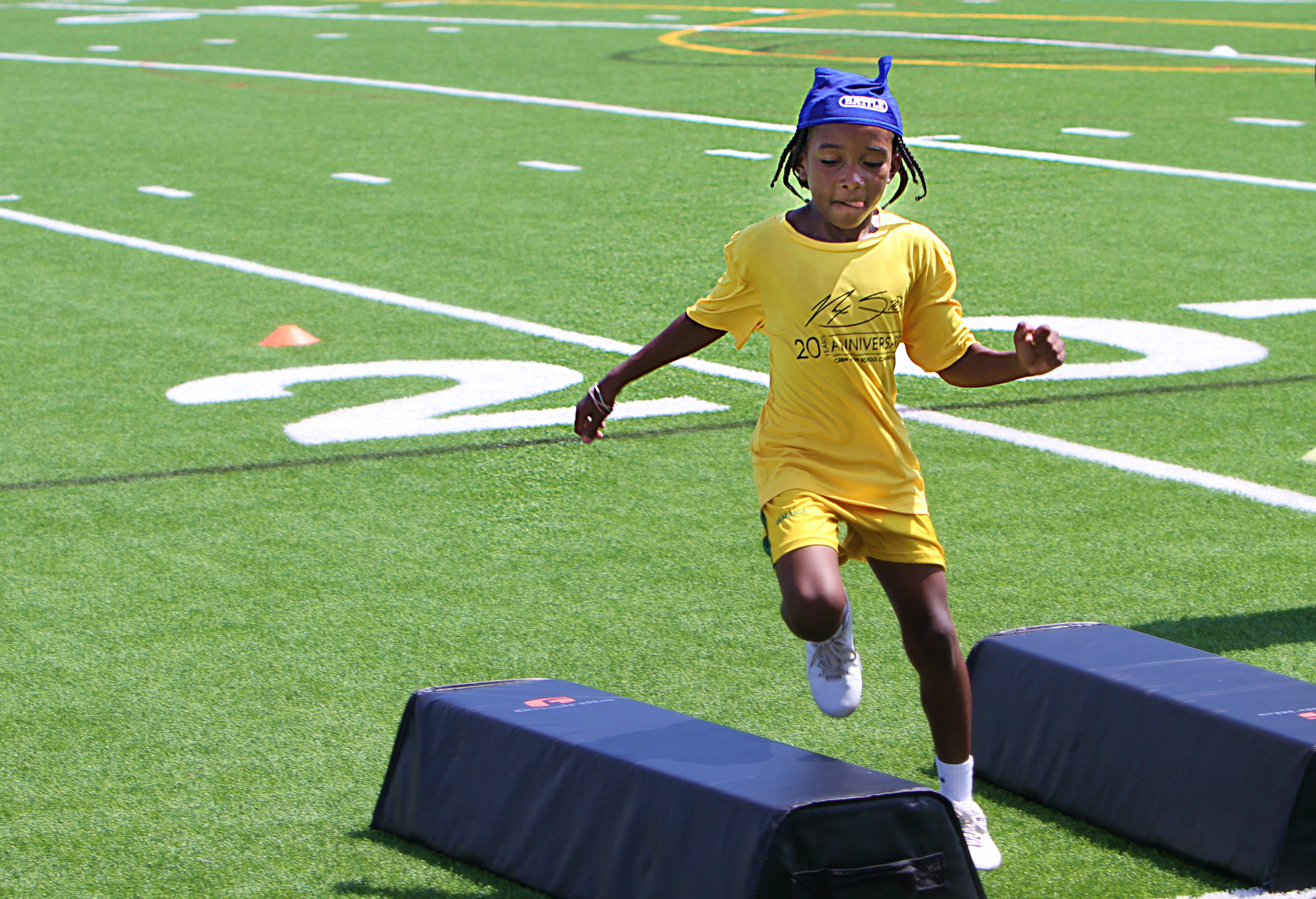 Youngsters go through drills at the 20th Annual Max Starks...