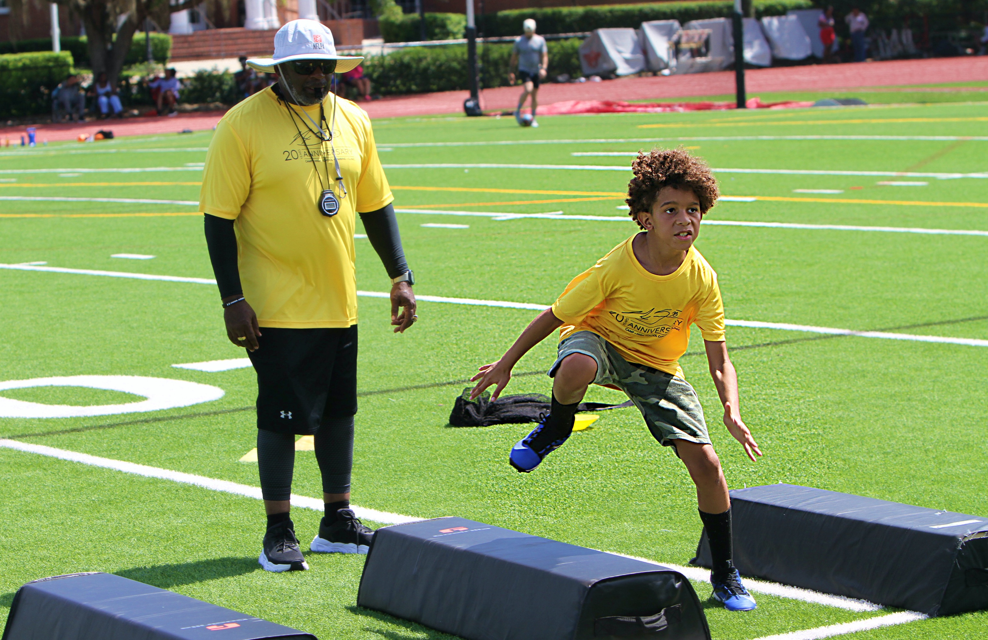 Youngsters go through drills at the 20th Annual Max Starks...