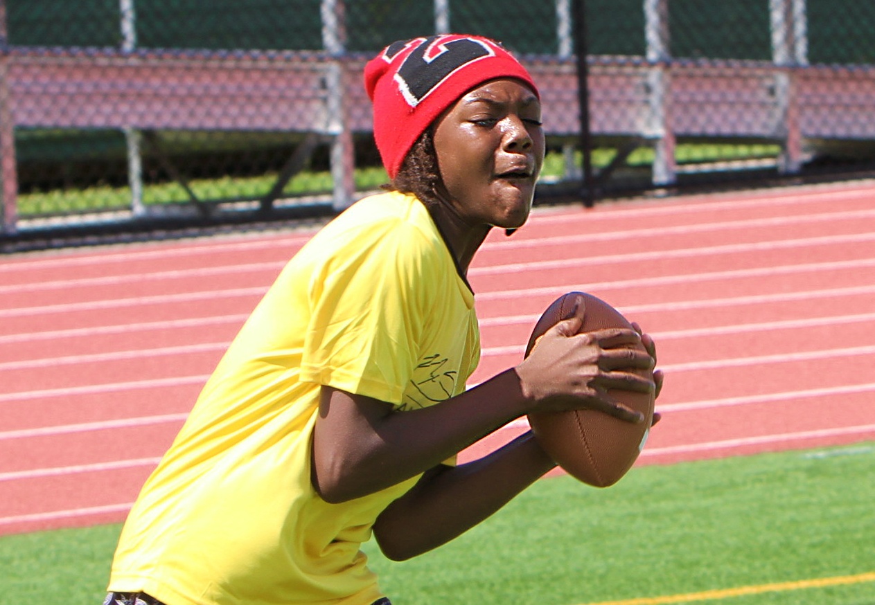 Youngsters go through drills at the 20th Annual Max Starks...