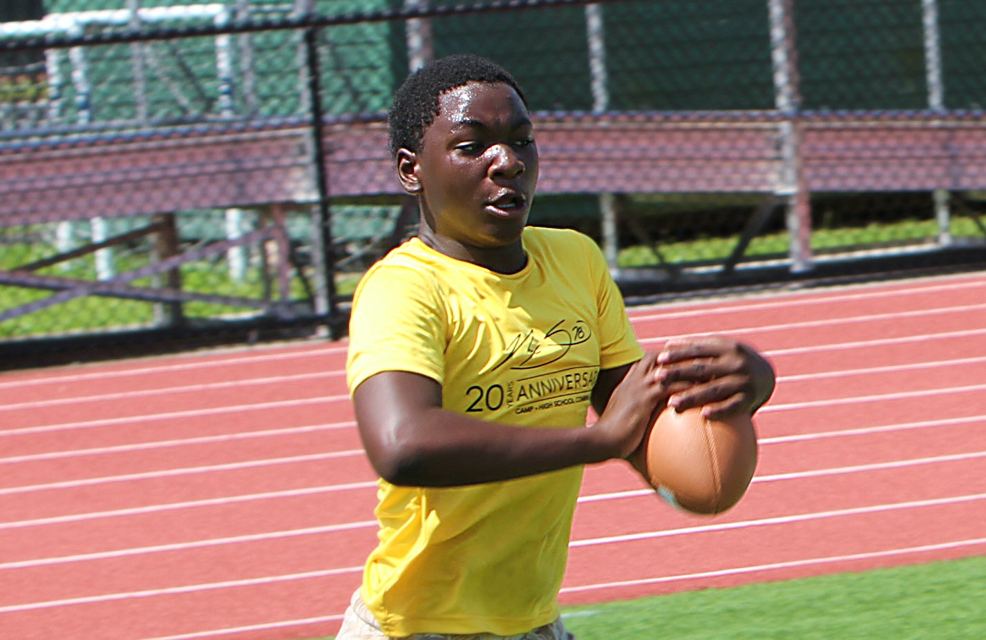 Youngsters go through drills at the 20th Annual Max Starks...