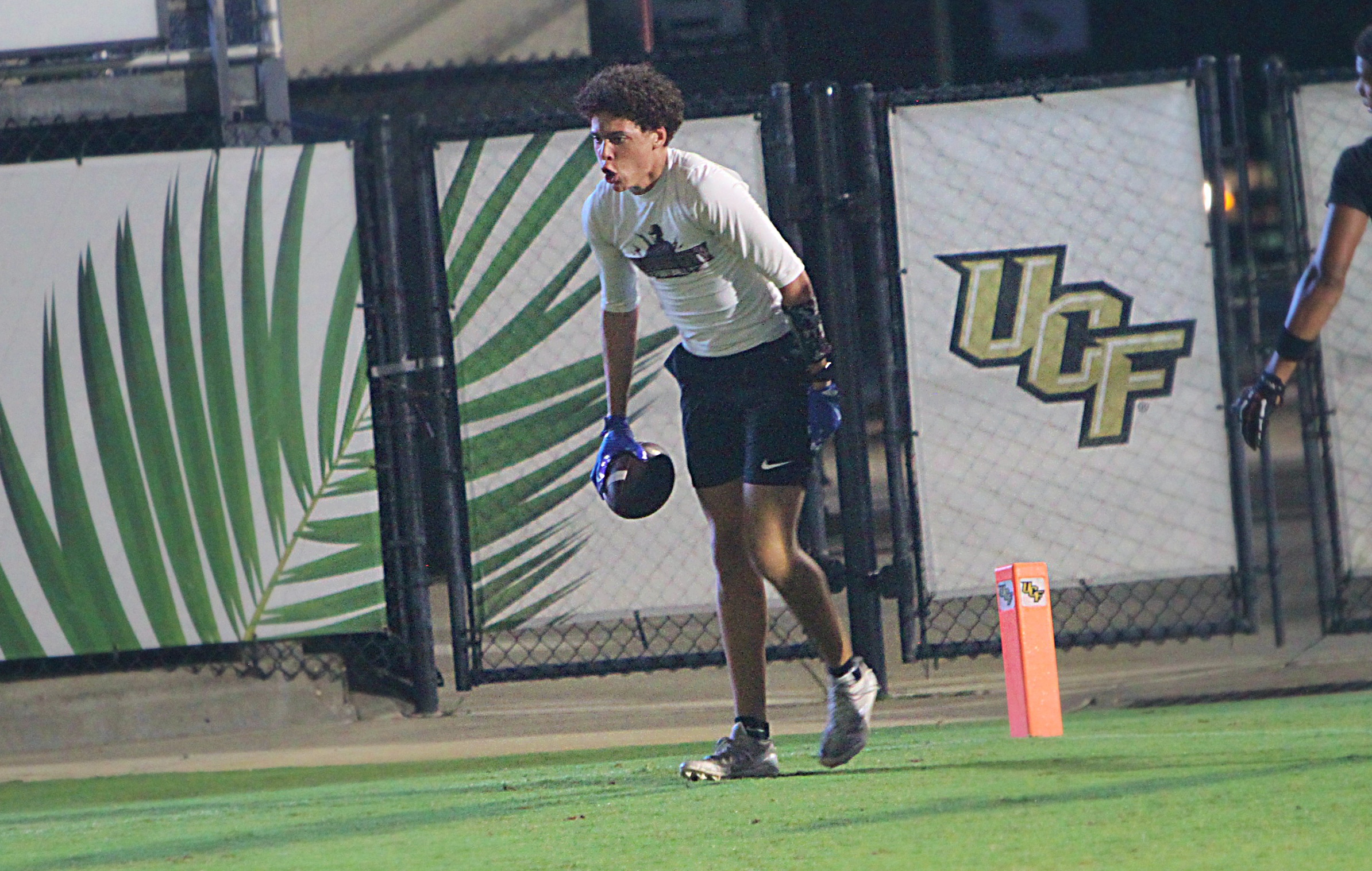 St. Cloud senior receiver MJ Westerman at the UCF 7on7...