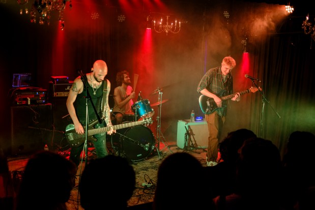Arythmia the band performs at My Sister's House, a nonprofit DIY venue within Boardwalk Bowl in Orlando, on May 20, 2026. (Patrick Connolly/Orlando Sentinel)