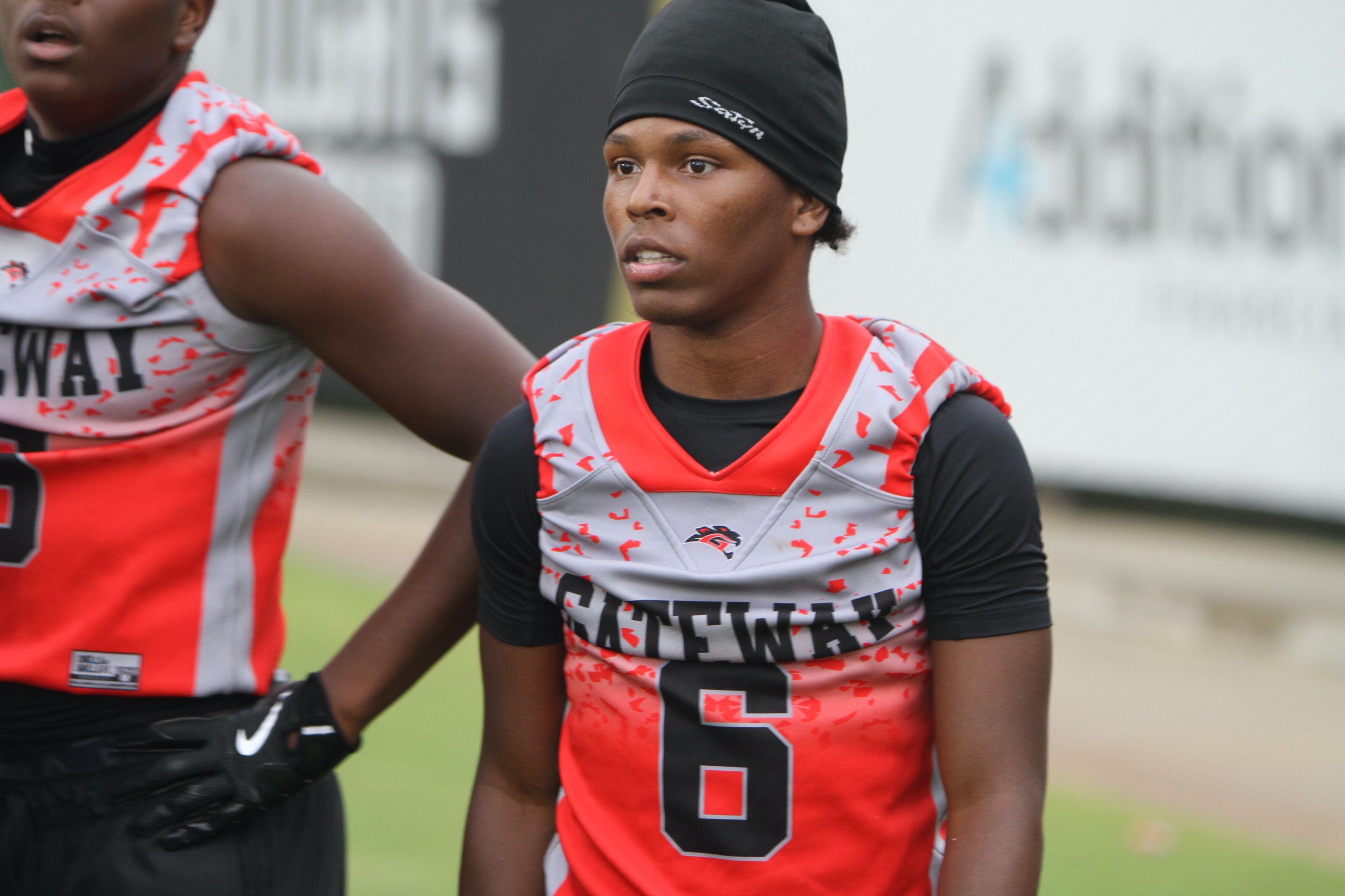 Kissimmee Gateway senior safety Nathaniel Cadogan at the UCF 7on7...