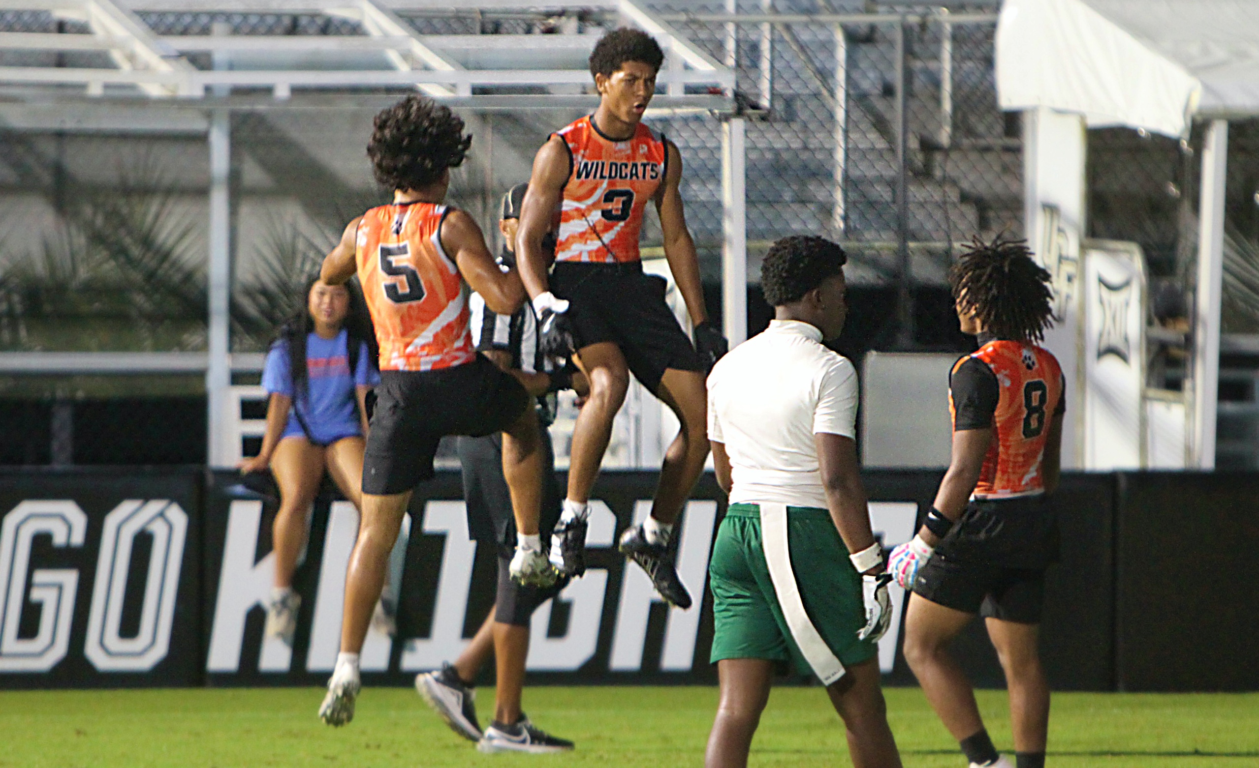 Winter Park junior receiver/defensive back Johnny Slack (3) celebrates a...