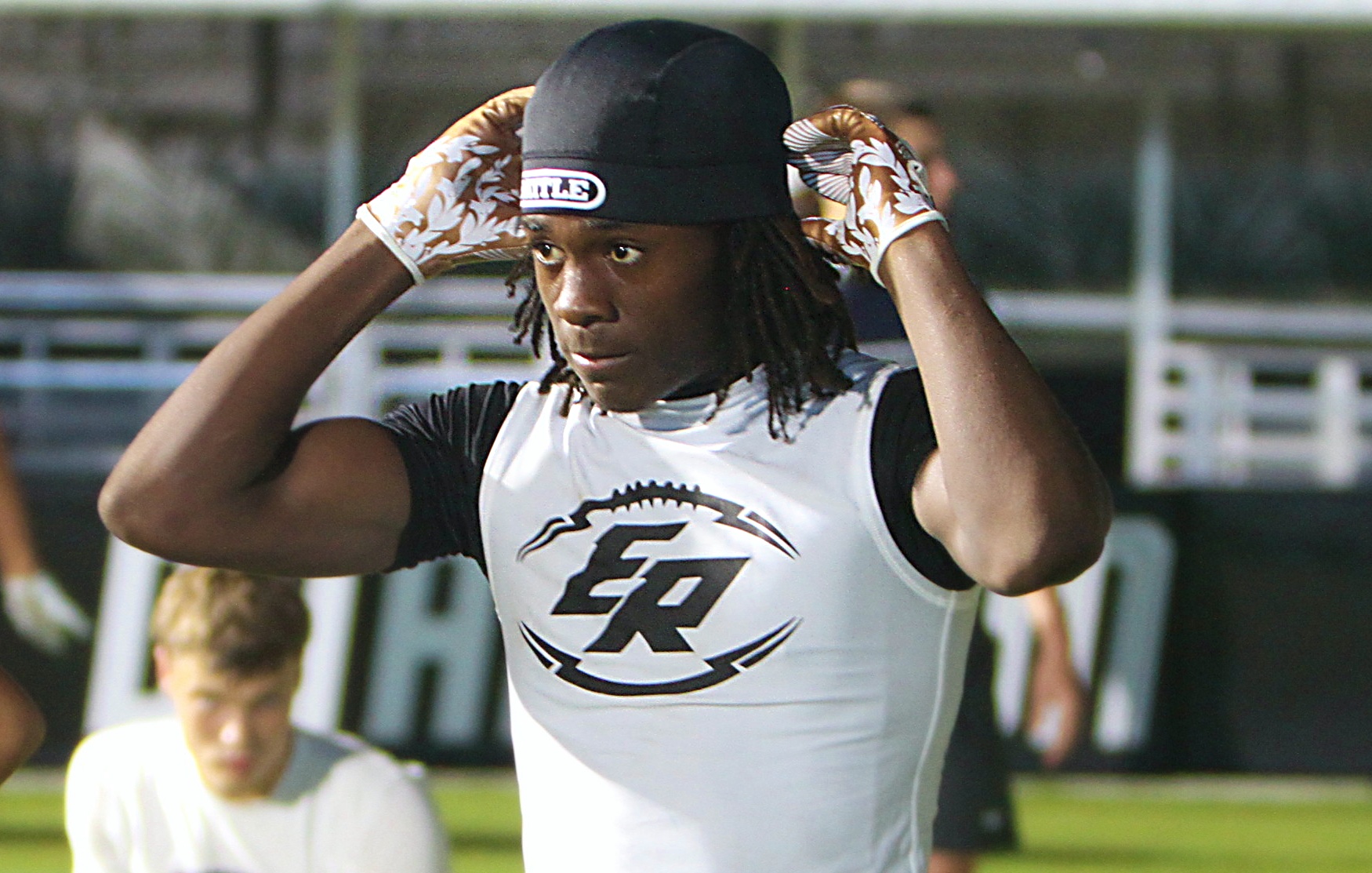 East Ridge junior receiver Lamar Garrison showed off his skills...