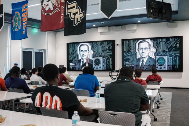 Thirty college football players from UCF, Florida, Florida State and Clemson took part in a 3-day career tour event at EA Sports' studios in Orlando. It was the second year of the program, which was created to help college athletes explore careers in the video game industry. (Photo courtesy of EA Sports and UCF Athletics)