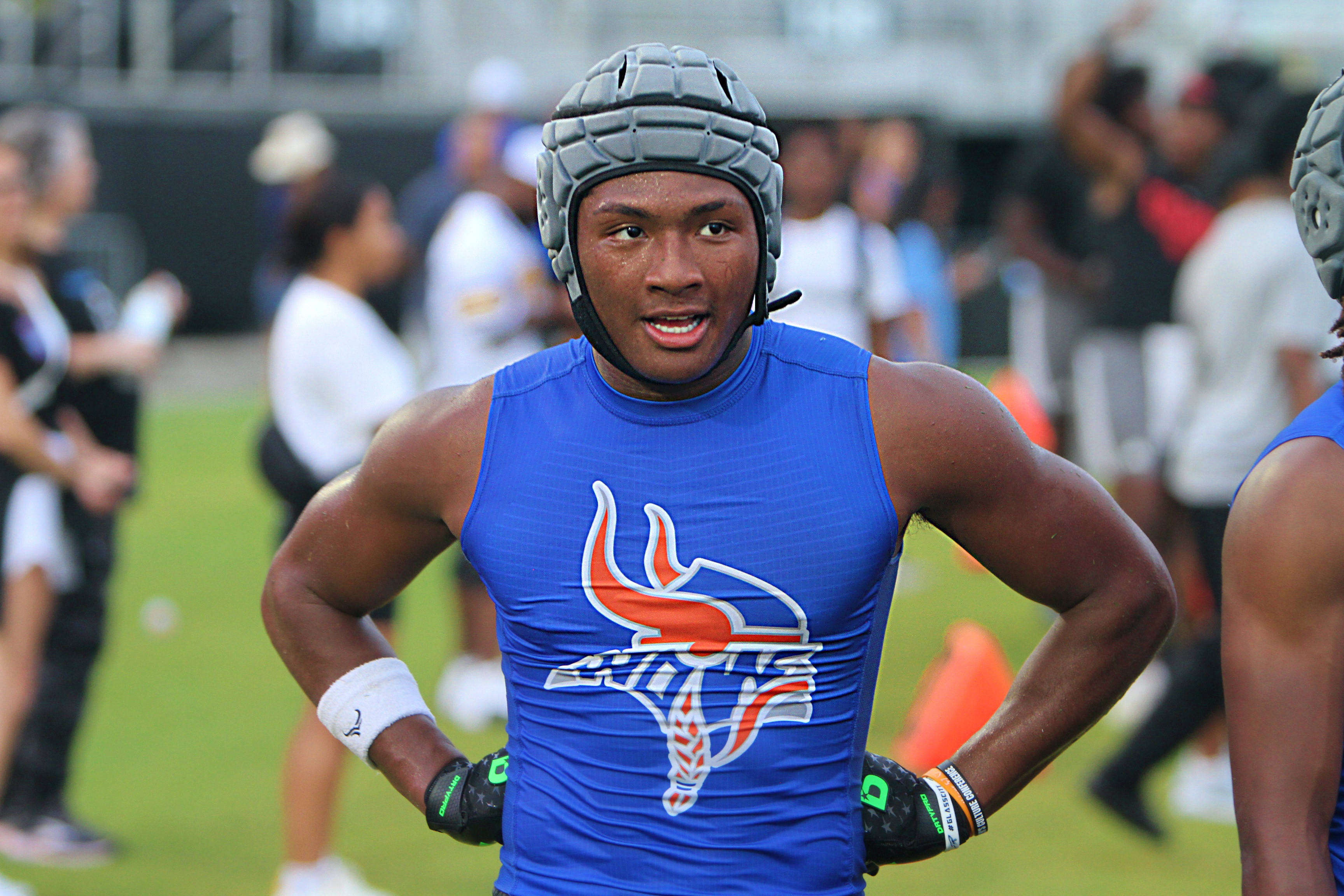 West Orange senior receiver Yuto Johnson at the UCF 7on7...