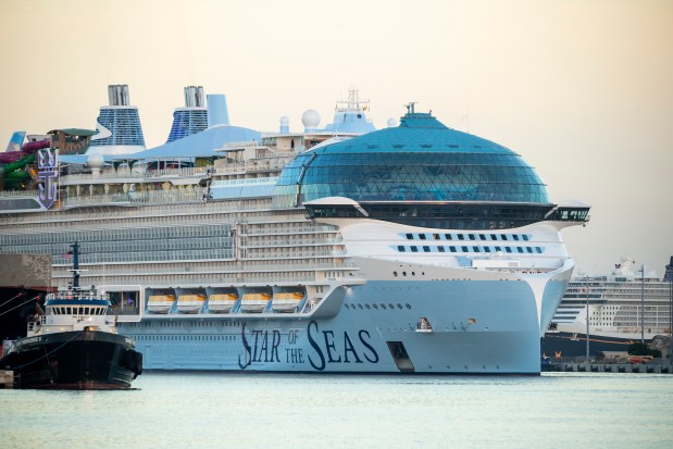 Royal Caribbean's Star of the Seas arrives at Port Canaveral on Aug. 9, 2025. The company's second Icon-class ship is the world's largest cruise ship. (Patrick Connolly/Orlando Sentinel)