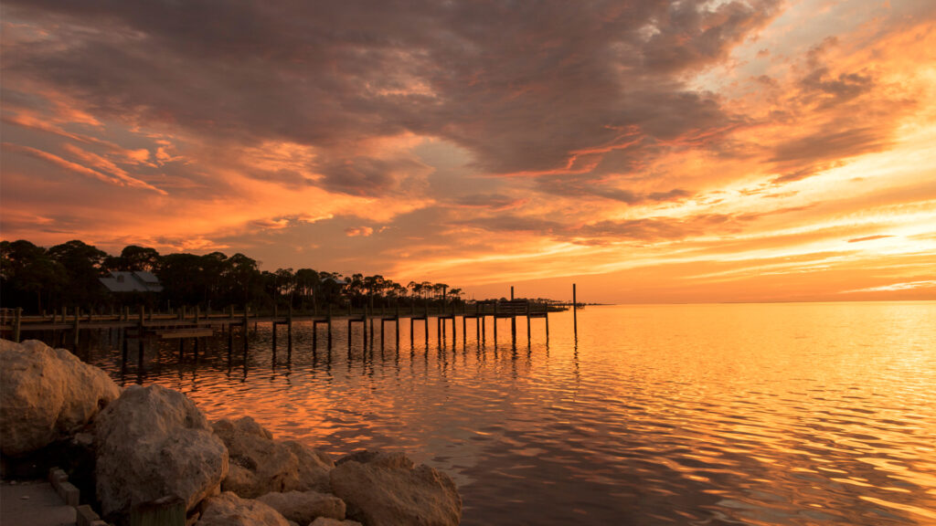 The sun sets over Apalachicola Bay (iStock image)