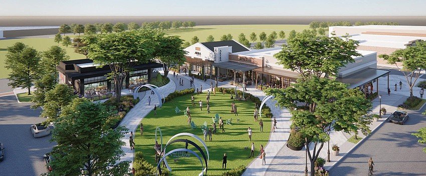 An aerial rendering of The Village at Seven Pines.
