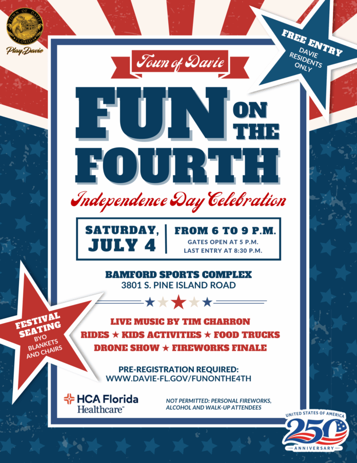 TOWN OF DAVIE HOSTS FUN ON THE 4TH EVENT FOR DAVIE RESIDENTS