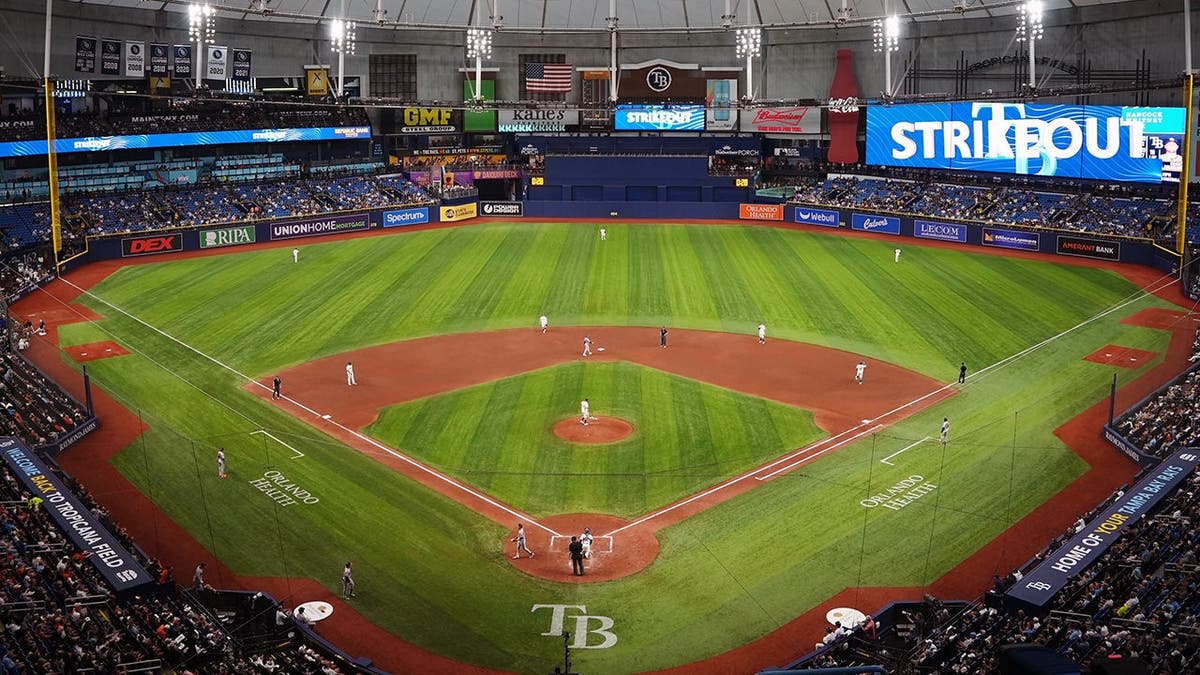 A general view of Tropicana Field during an MLB game