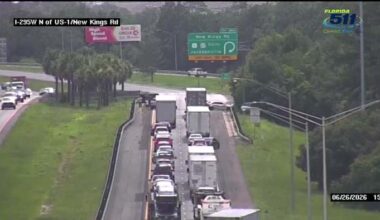 Traffic Alert: All lanes closed after crash on I-295 at New Kings Road