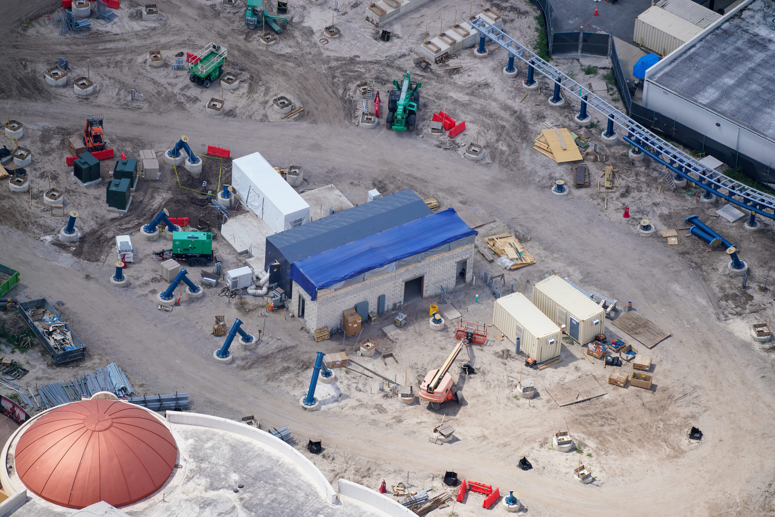 Crews are working at a steady pace throughout the Fast and Furious: Hollywood Drift coaster at Universal Studios Florida, as seen in new photos by photographer @bioreconstruct on X.