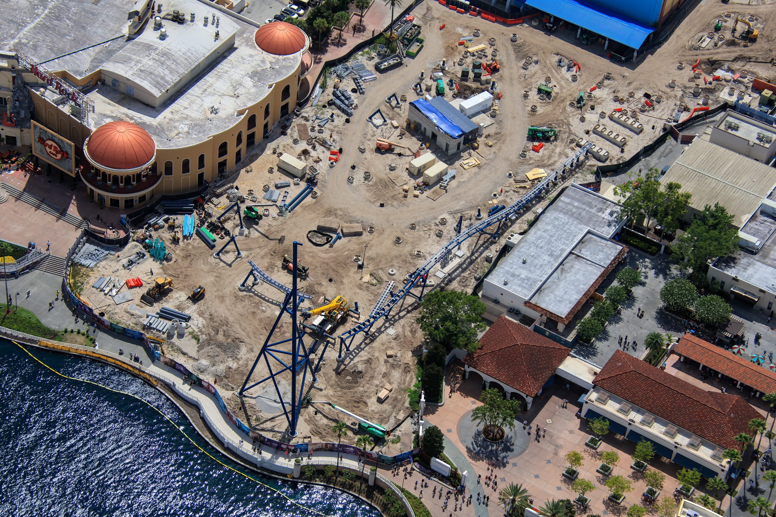 Crews are working at a steady pace throughout the Fast and Furious: Hollywood Drift coaster at Universal Studios Florida, as seen in new photos by photographer @bioreconstruct on X.