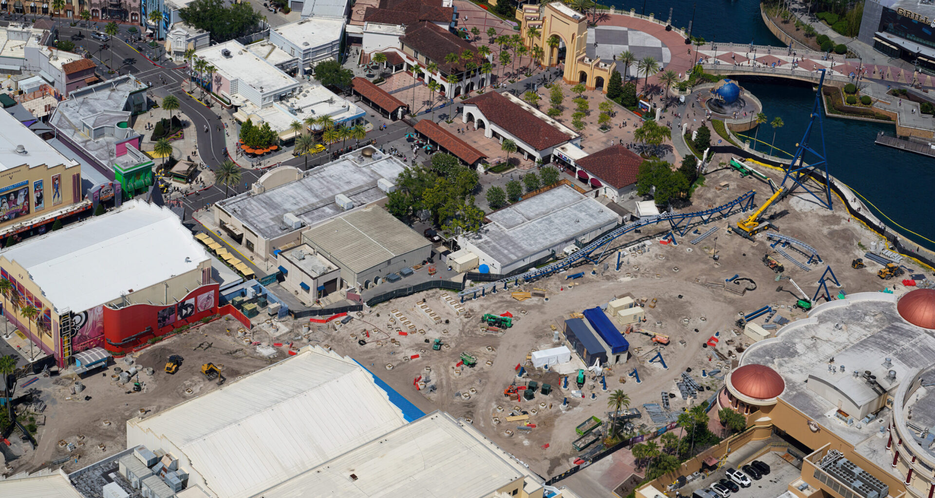Crews are working at a steady pace throughout the Fast and Furious: Hollywood Drift coaster at Universal Studios Florida, as seen in new photos by photographer @bioreconstruct on X.