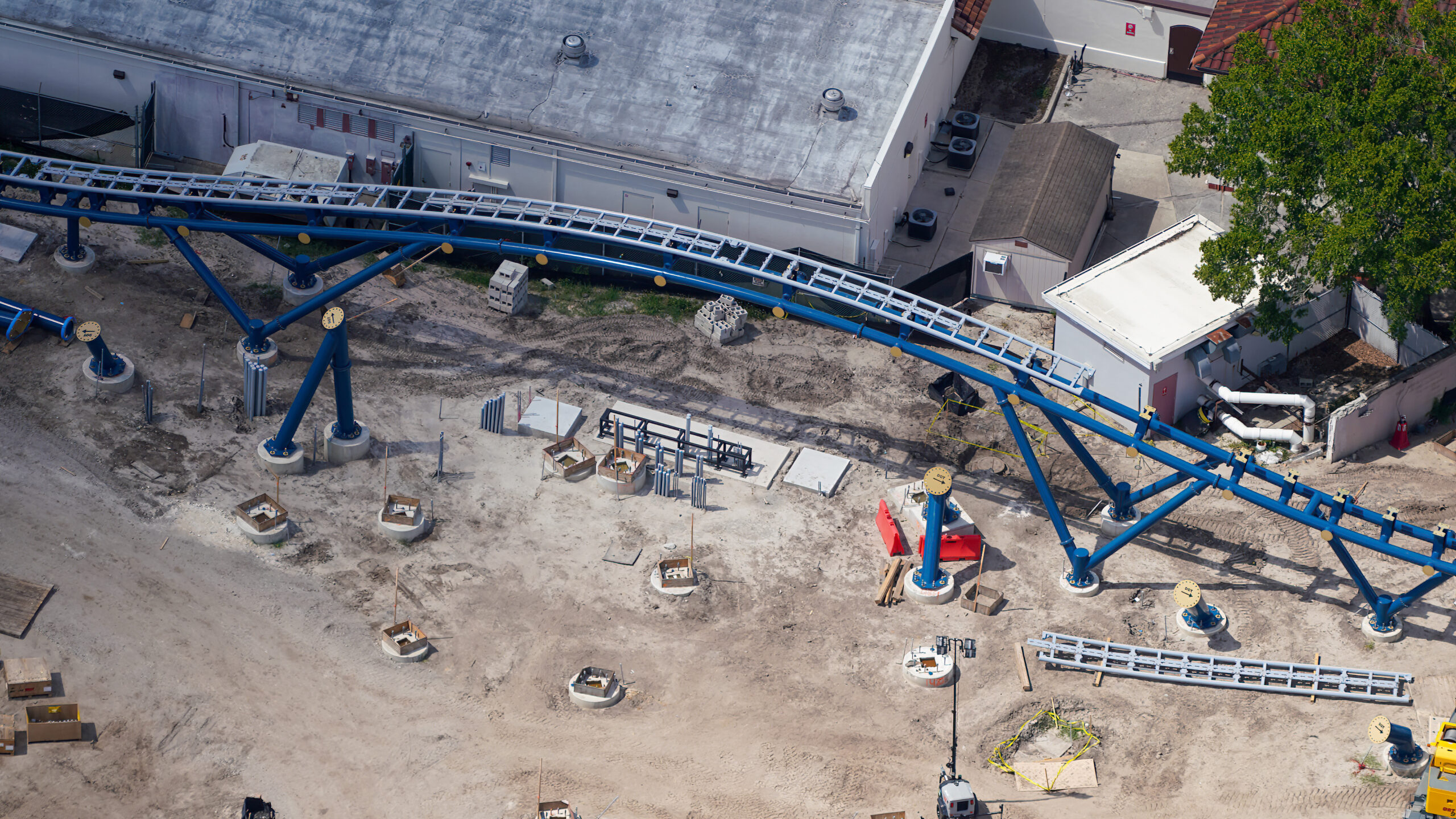Crews are working at a steady pace throughout the Fast and Furious: Hollywood Drift coaster at Universal Studios Florida, as seen in new photos by photographer @bioreconstruct on X.
