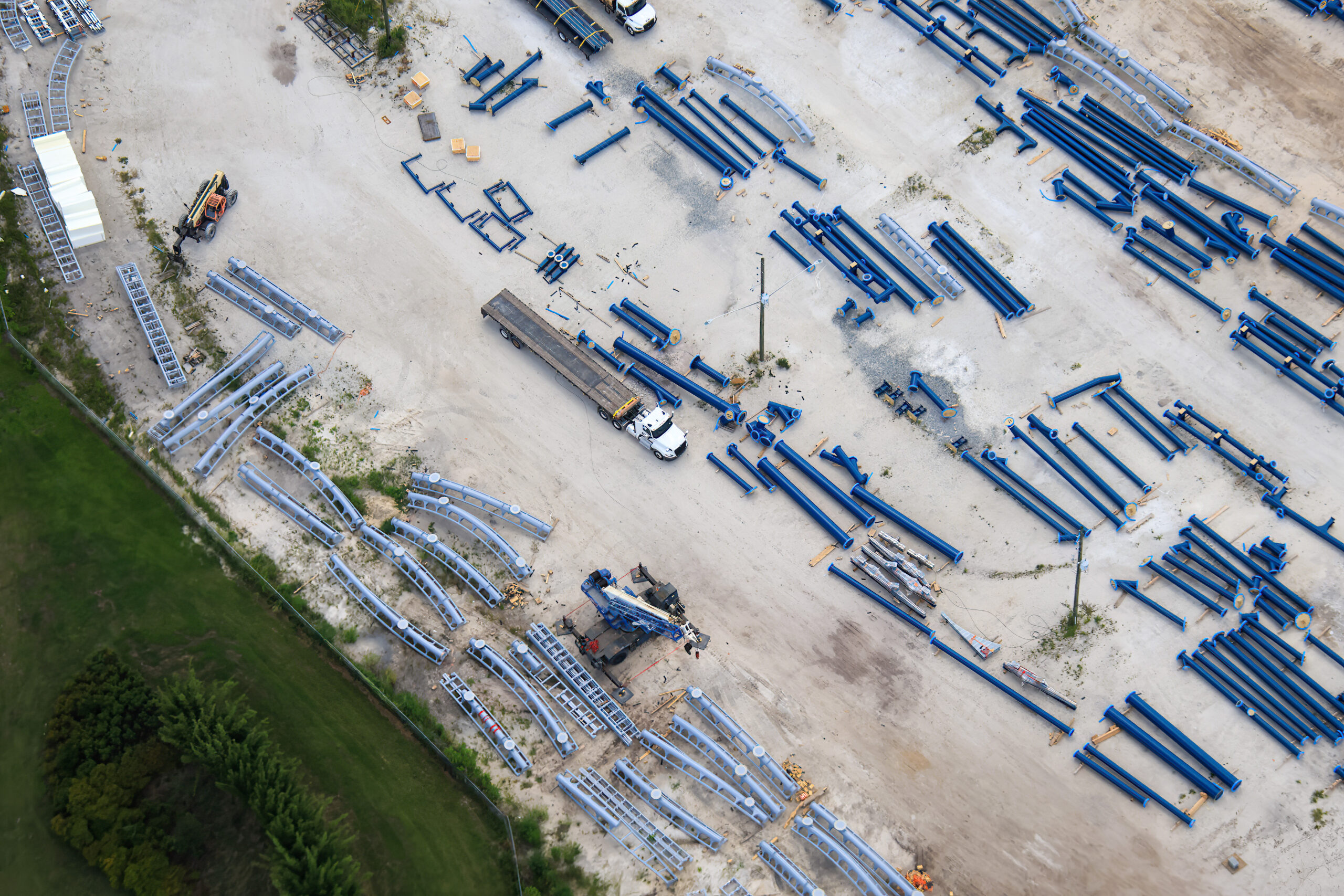 Crews are working at a steady pace throughout the Fast and Furious: Hollywood Drift coaster at Universal Studios Florida, as seen in new photos by photographer @bioreconstruct on X.