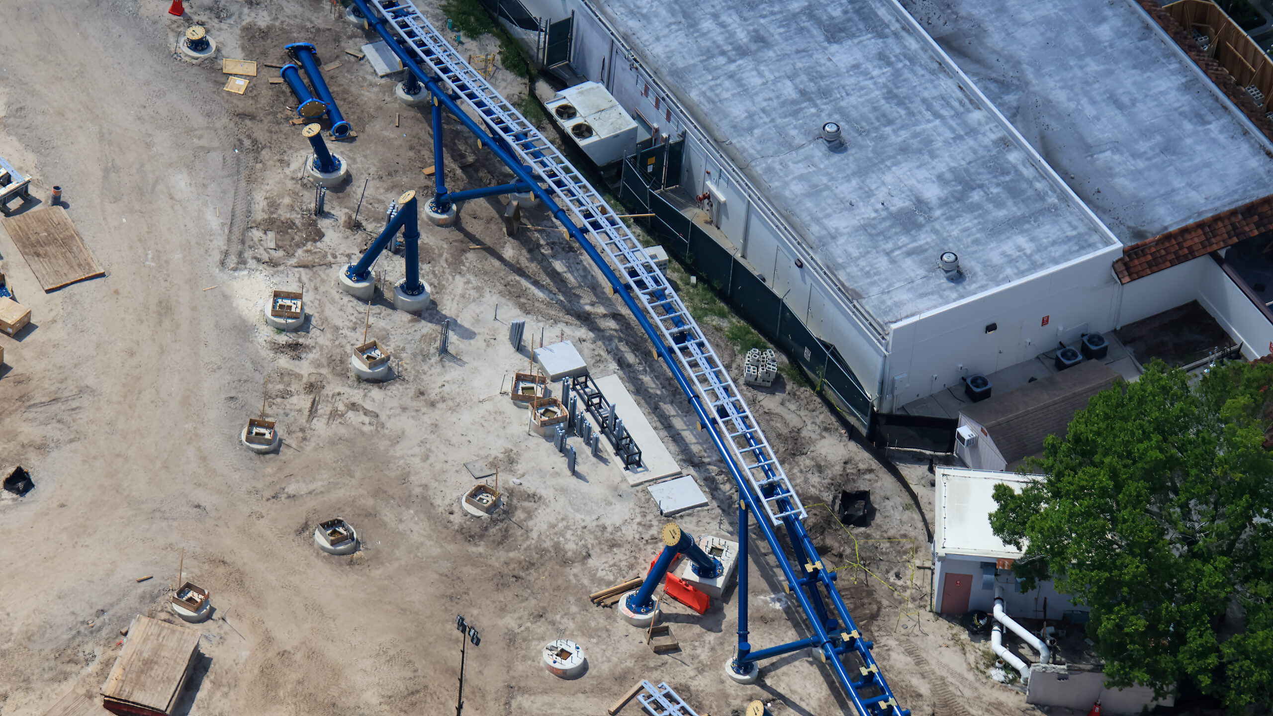 Crews are working at a steady pace throughout the Fast and Furious: Hollywood Drift coaster at Universal Studios Florida, as seen in new photos by photographer @bioreconstruct on X.