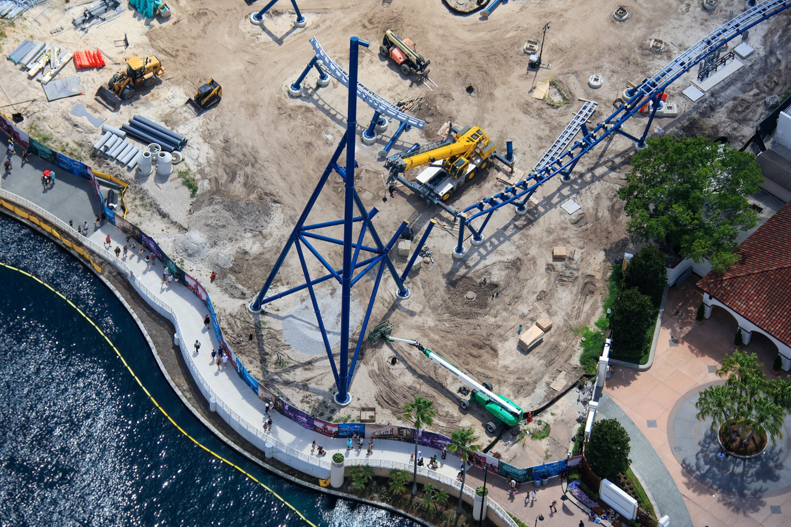 Crews are working at a steady pace throughout the Fast and Furious: Hollywood Drift coaster at Universal Studios Florida, as seen in new photos by photographer @bioreconstruct on X.