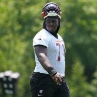 Cincinnati Bengals right tackle Amarius Mims no longer has Myles Garrett to worry about