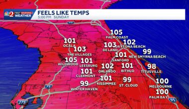 Intense summer heat is not uncommon in Central Florida; however, heat indices in the 100s should not be taken lightly. According to the National Weather Service (NWS), the high for Saturday will be 94 with a heat index up to 102, and Sunday will have a similar high of 93. Though meteorologist Tony Mainolfi at WESH indicated similar heat indexes for Sunday.